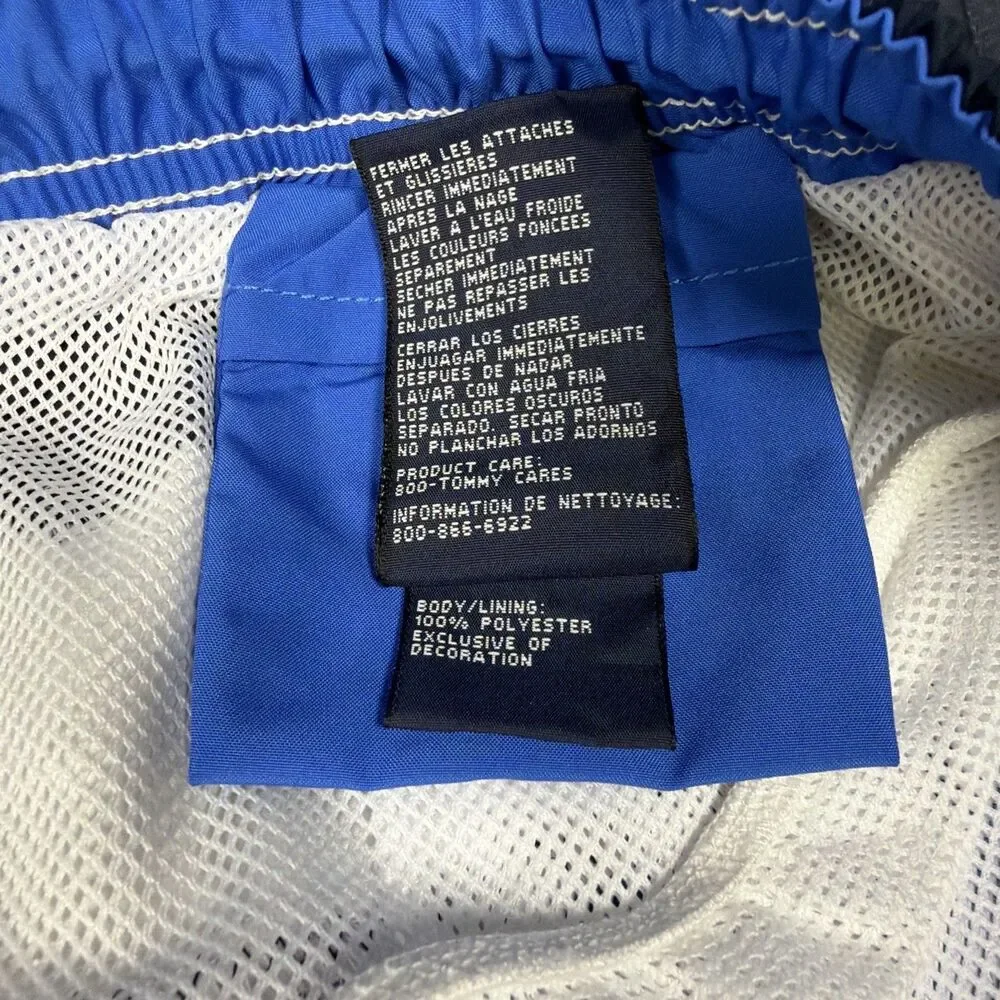 Tommy Hilfiger Sailing Gear USA Board Shorts Men's Large Blue White Yellow Swim
